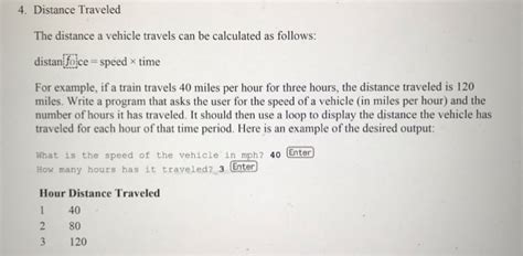 the distance a vehicle travels can be calculated as follows|SOLVED: The distance a vehicle travels can be calculated as follows .